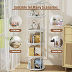ALLSTAND 5 Tier Rotating Bookshelf, 360 ° Display Stackable Spinning Bookshelf - Image 7