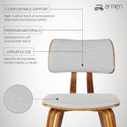 Armen Living Jaguar Mid Century Modern Dining Accent Chair - Image 3
