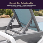 PURPLE LEAF Patio Chaise Lounge Chair Outside Aluminum Plastic Stackable - Image 8