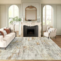 Soalmost 6x9 Area Rug for Living Room Washable Rugs Non-Slip Grey/Rust | by Soalmost