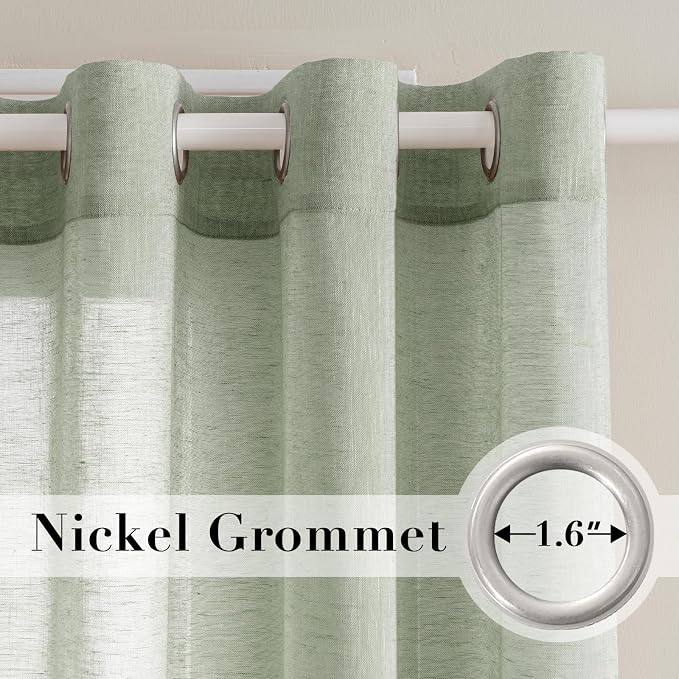 H.VERSAILTEX Linen Curtains 90 inches Long Linen Curtains/Natural Linen Blended - Image 2