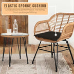 3 Piece Outdoor Wicker Furniture Bistro Set, Rattan Chairs Conversation Sets - Image 7