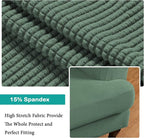 Turquoize Wingback Chair Covers 2 Piece Wing Chair Slipcover Stretch Slipcovers - Image 4