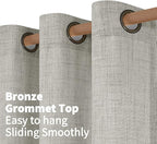 YoungsTex Light Grey Linen Curtains 80 Inches Long 2 Panels Set, Light - Image 6