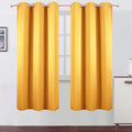 Yellow Thermal Blackout Curtains/42 x 72 Inch/Set of 2 Panels Room Darkening by Lemomo