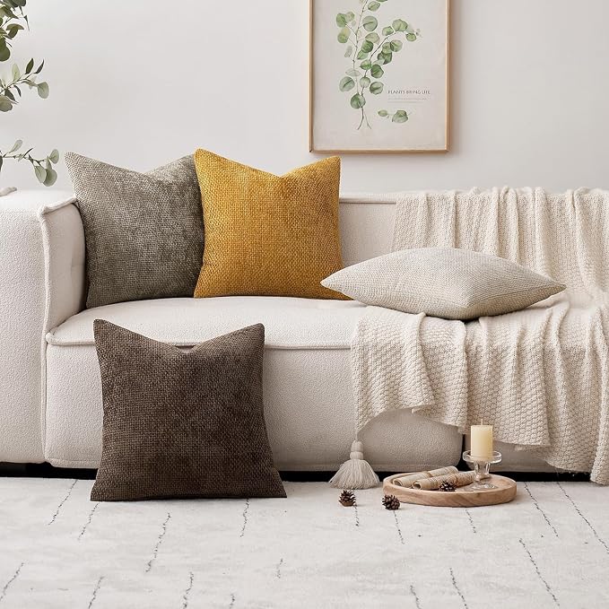 MIULEE Decorative Couch Throw Pillow Covers 16x16 Inch Dark Brown 2 Pack | - Image 2