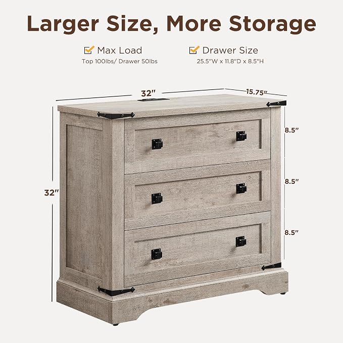 T4TREAM 32" Farmhouse Nightstand - Image 2