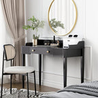 Space-Saving Black Wood Makeup Vanity Desk – Modern Computer Table - Image 6