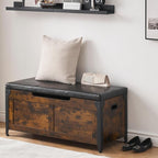 IDEALHOUSE Storage Bench, 39.4" Retro Wooden Storage Chest - Image 7