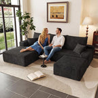 95" Cloud Sectional Couch U-Shaped Chaise by ODUWA