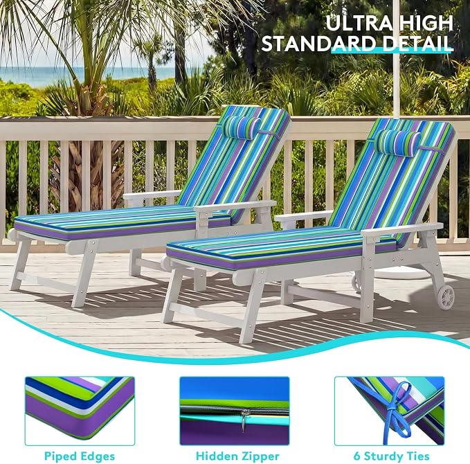 Chaise Lounge Cushion for Outdoor Furniture, Waterproof, Fade-Resistant and - Image 7