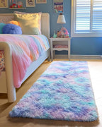 Adorable Rainbow Runner Rugs for Girls Bedroom Hallway, Plush Long Bedside Rugs - Image 6