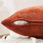 MIULEE Fall Decorative Couch Throw Pillow Covers 18x18 Burnt Orange 2 Pack | - Image 2