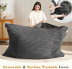 3-in-1 Giant Bean Bag Chair for Adults & Kids, Convertible Floor Sofa to - Image 4
