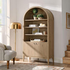 Modway Nolan Tall Arched Storage Display Cabinet in Light Oak - Image 2