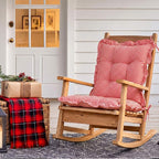 Lewtemi 2 Set Red Gingham Rocking Chair Cushion Village Ruffled Rocking Chair - Image 5