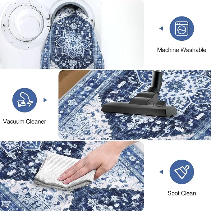 Yamaziot Washable Runner Rug, 2x8 Non-Slip Boho Vintage Hallway Rug Runner - Image 5
