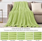 BEDELITE 3D Ribbed Cream Lime Fleece Throw Blanket - Image 6