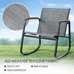 Kozyard 3-Piece Rocking Chair Set, Outdoor Rocking Textilene Bistro Set - Image 3