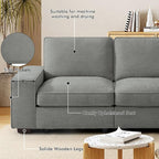 TEKAMON 100" Modular Sofa with Seats Storage, Comfy 3-Seater Chenille Fabric - Image 6