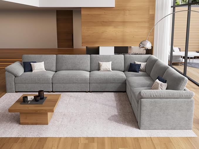 EASE MOOSE Oversized L Shape Sectional Couch, Extra Large Deep seat Gray - Image 4