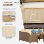 Outsunny 6 Piece Patio Furniture Set, PE Wicker Outdoor Furniture Conversation - Image 3