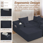 105'' Modular L-Shaped Boneless Sectional, Corduroy Deep Seat Cloud Sectional - Image 4