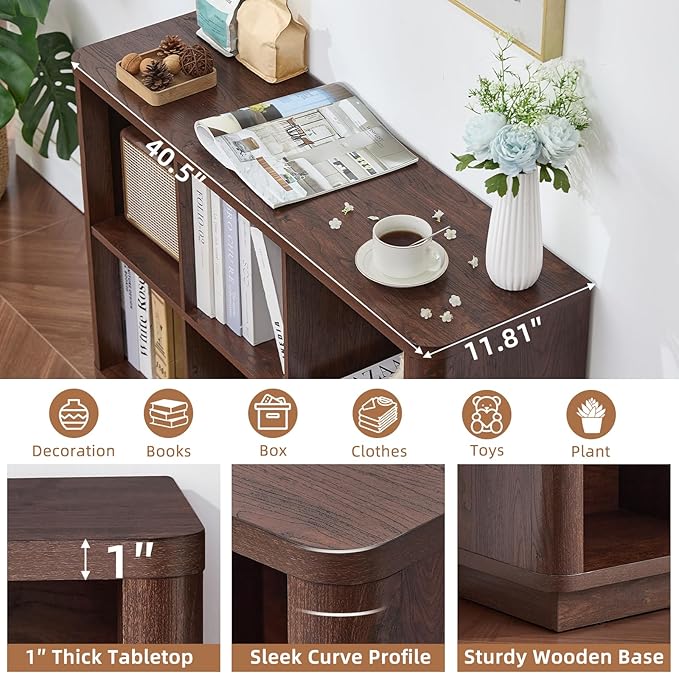 Joaxswe 6 Cube Storage Bookcase, Wood Floor Standing 2-Tier Bookshelf - Image 3
