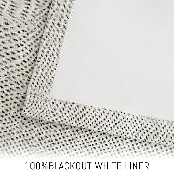 Yakamok Cream Linen Textured Curtains 96 Inches Long - Image 3