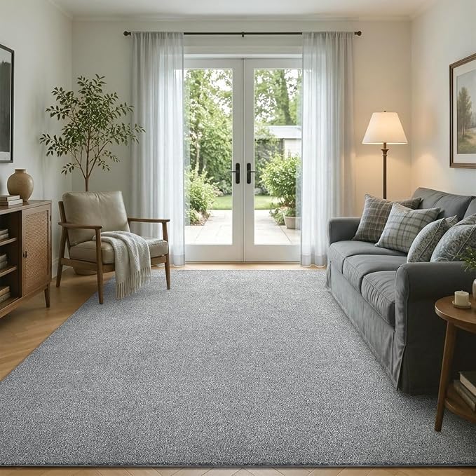 5x7 Grey Area Rug Washable Non-Slip Soft Thin - Image 4