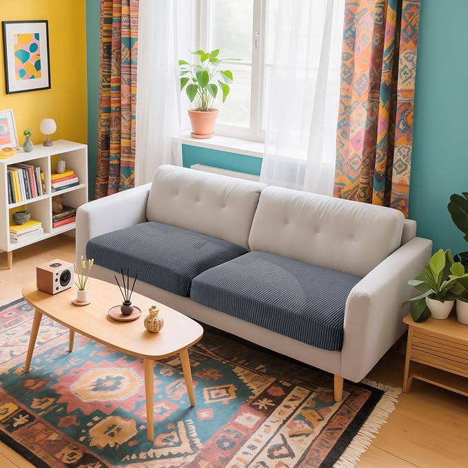 Hokway Stretch Individual Couch Cushion Slipcovers Reversible Cushion Protector - Image 2
