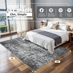 6x9 Area Rugs for Living Room Washable Bedroom Dining Room Black Grey | Modern - Image 2