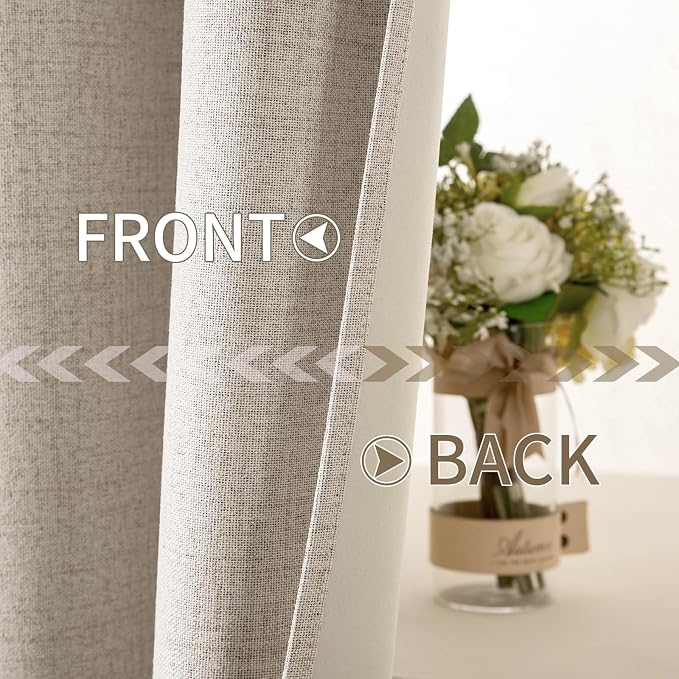 MIULEE 100% Blackout Linen Curtains - Image 6