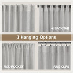 Pitalk Extra Long Grey Curtains 120 Inch Length - Image 4