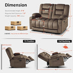 MCombo 55.9" Zero Gravity Power Loveseat Recliner - Image 3