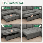 HONBAY Modular Sectional Sleeper Sofa - Image 4