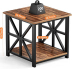 GreenForest End Table with 2-Tier Storage Shelf, 19.7 inch Side Table - Image 3