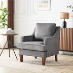 VINGLI Mid-Century Modern Accent Chair, Light Grey Upholstered Armchair Comfy by VINGLI