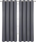 Blackout Curtains 52 x 84 Inch Long Grey Curtains Set of 2 Panels Thermal - Image 2