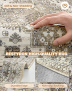Runner Rug 2x10, Vintage Washable Rugs - Image 7