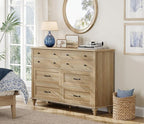 WAMPAT 8 Drawers Dresser for Bedroom, Farmhouse Dresser Chest of Drawers - Image 4