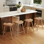 LukeAlon Set of 2 Ergonomic Bar Stools 24.25" Wooden Counter Height Stools - Image 6