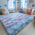 Amdrebio Purple Rainbow Mermaid Large Kids Area Rug 6x9 - Image 3
