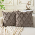 Set of 2 Soft Moroccan Throw Pillow Covers 18x18 Inch Plush Boho Decorative by Cozoomy