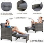 Vongrasig 5 Piece Patio Furniture Set, Small Balcony Furniture, PE Wicker - Image 6
