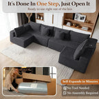 138" Cloud Sectional Couch, Comfort U Shaped Sofa - Image 3