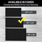 Front Door Mat, Indoor Outdoor Welcome Entryway Muddy Entrance, 36x24 Black | - Image 3