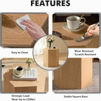 H 18.9in Hexagonal Natural Wood Side Table, Farmhouse Coffee Table - Image 5