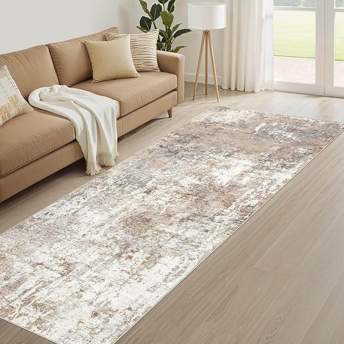 LOONGRUG Runner Rug 2x6 Washable Non-Slip Kitchen Neutral Modern Rug | Abstract - Image 8