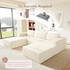 Vesgantti 119" Oversized U-Shaped Modular Sectional Sofa, Corduroy Cloud Couch - Image 4